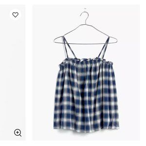 Madewell Indigo Plaid Tank Top S